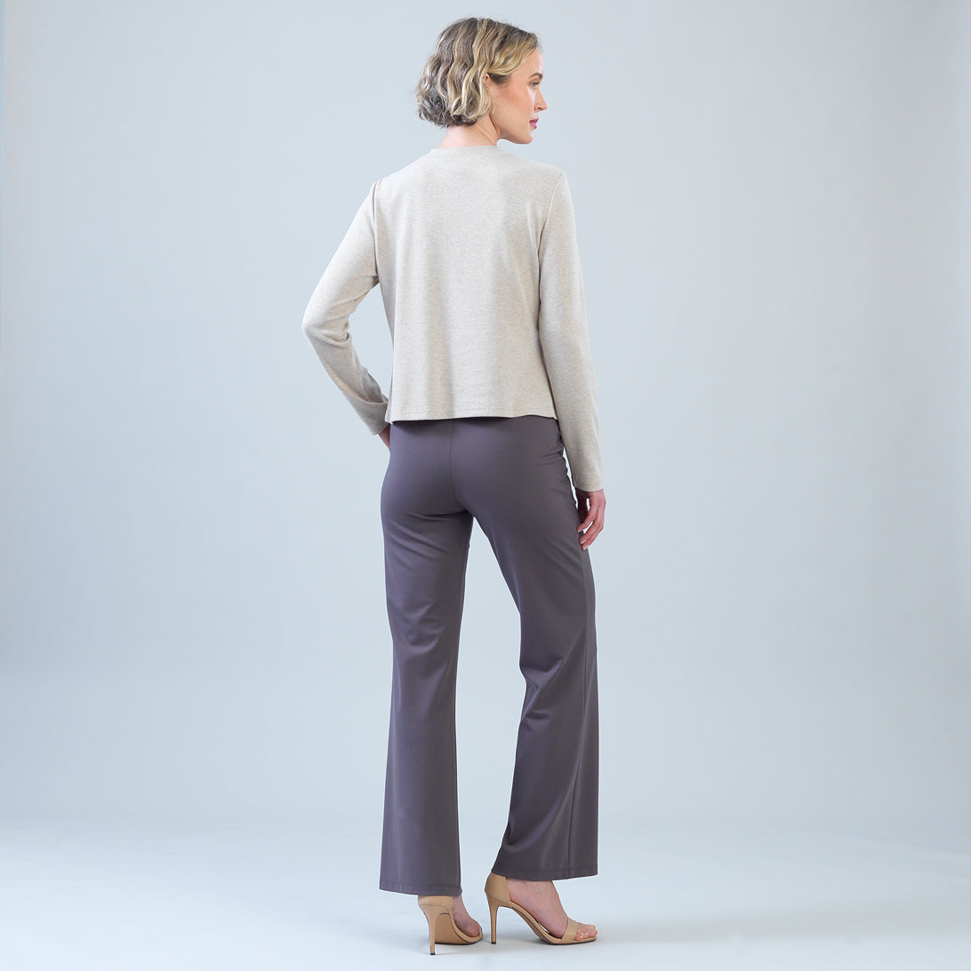 Back view of the Clara Sunwoo natural lounge knit sweater