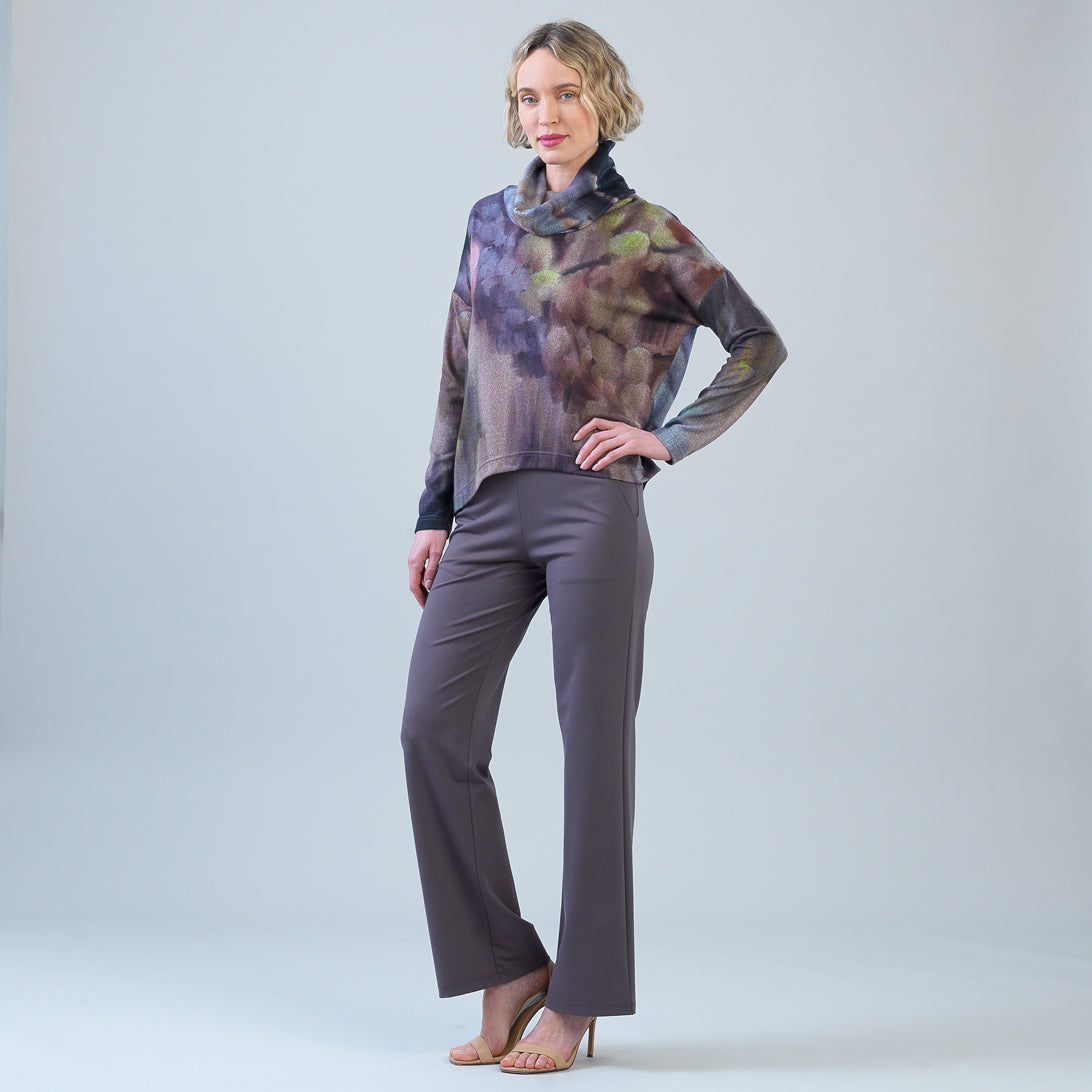 Alternate front view of the Clara Sunwoo watercolor cowl neck sweater