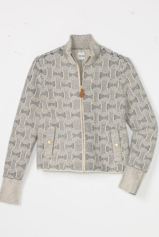 Gray patterned jacket on a white background