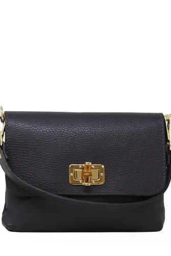 German Fuentes genuine Italian leather clutch and crossbody bag in navy