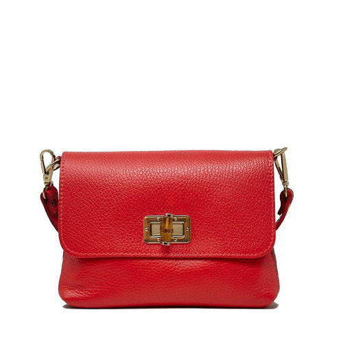 German Fuentes genuine Italian leather clutch and crossbody bag in red
