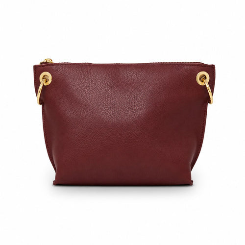 German Fuentes genuine Italian leather crossbody bag in burgundy
