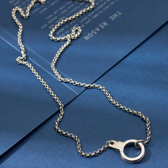 Round Link Necklace with Cuff Keeper 18"