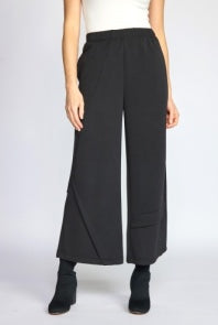 Habitat Featherlux Knit Crossroads Pant in black, a wide-leg cropped knit pant, styled with black ankle boots
