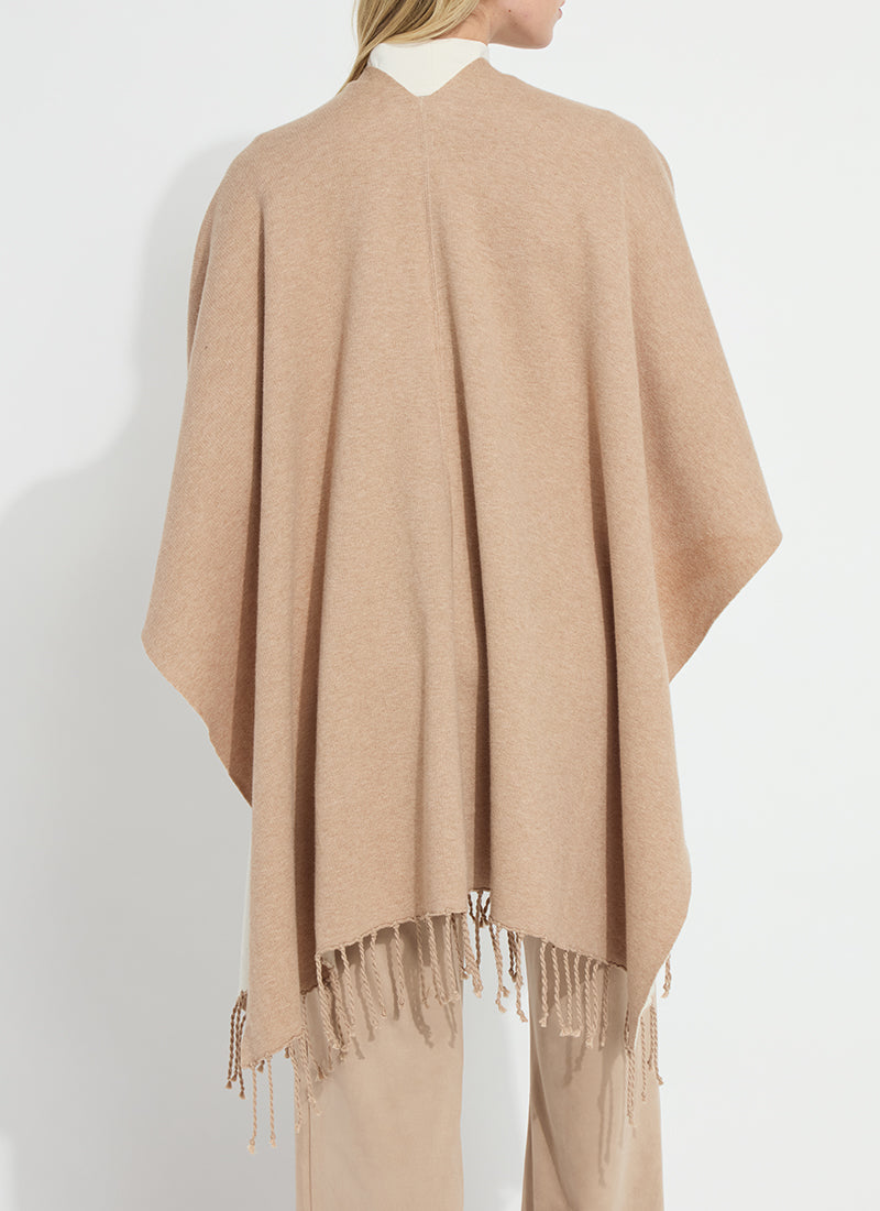 Lysse Basilia Double Face Reversible Wrap in Warm Biscuit Buttercream, back view