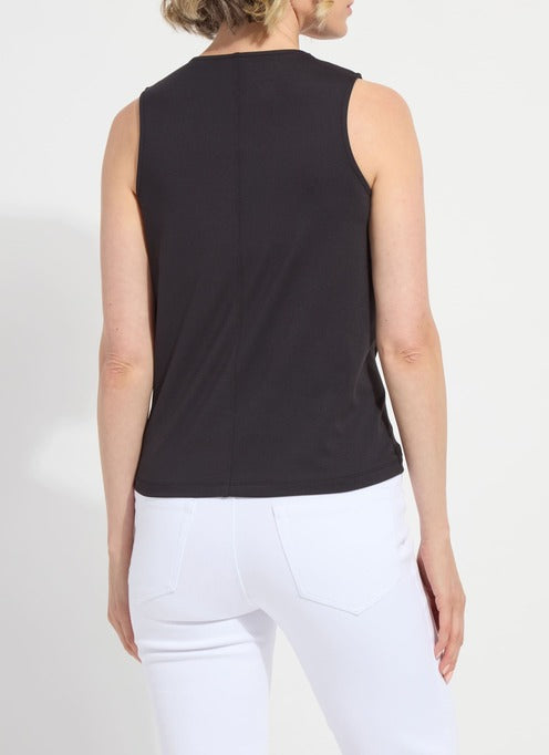 Side view of the Lysse Inaya black crossover top