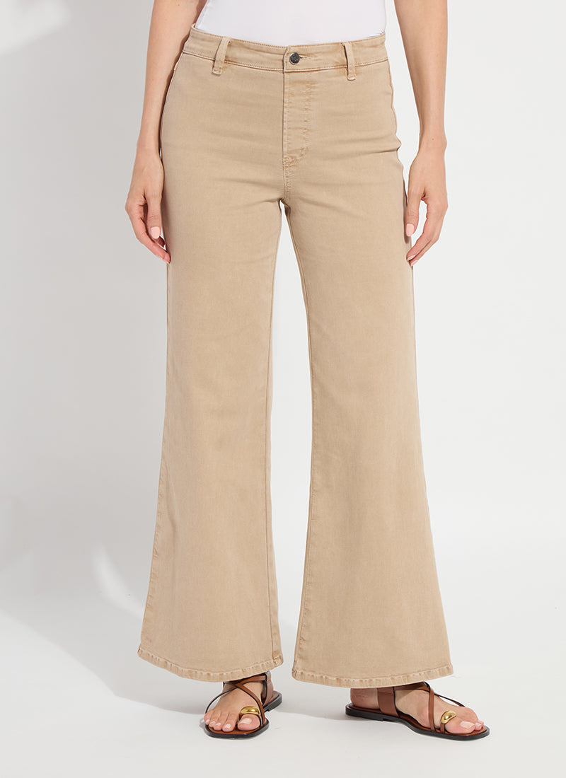 Lysse Iris wide leg everyday denim in desert khaki, alternate view