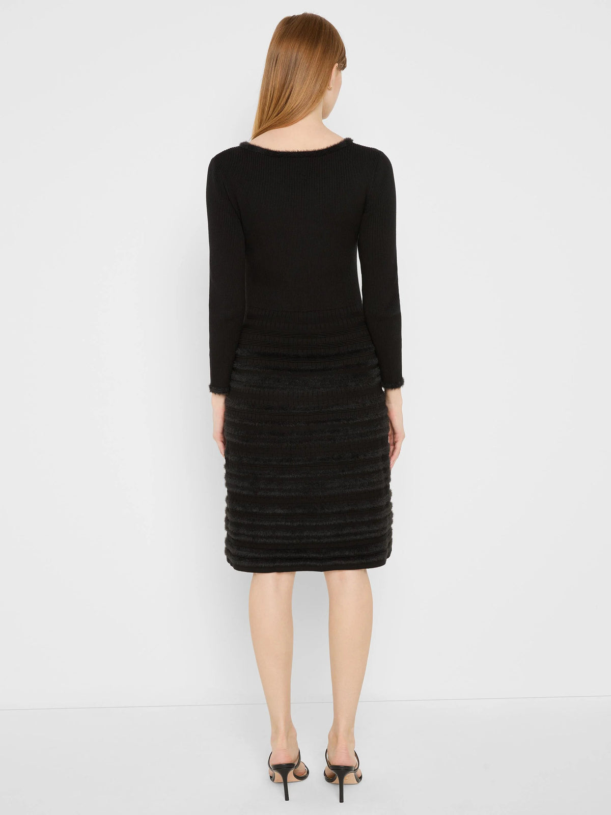 NIC+ZOE All The Trimmings Twirl Dress in Black Onyx, back view
