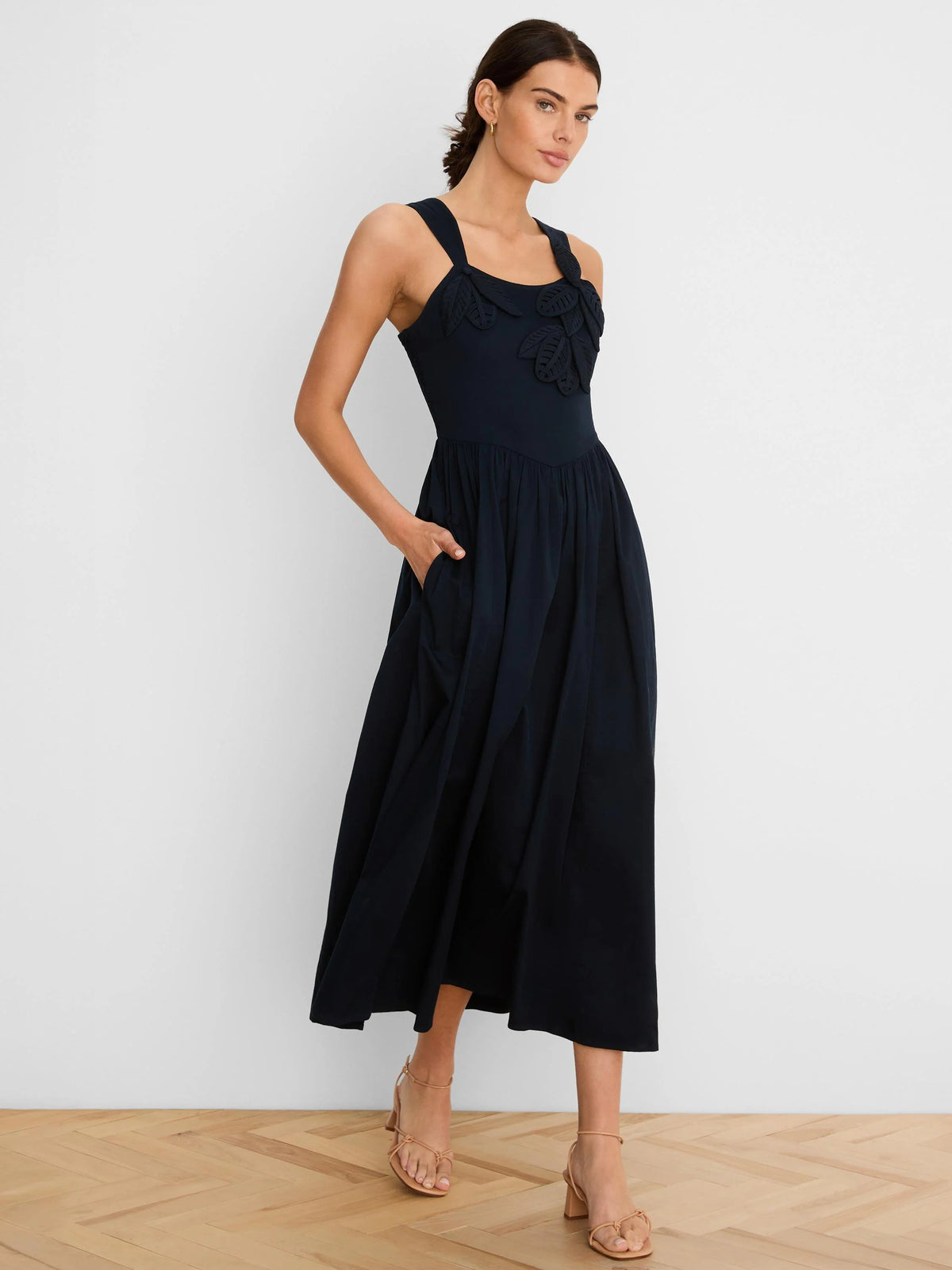 NIC+ZOE Eloise Dress in Dark Indigo, front view