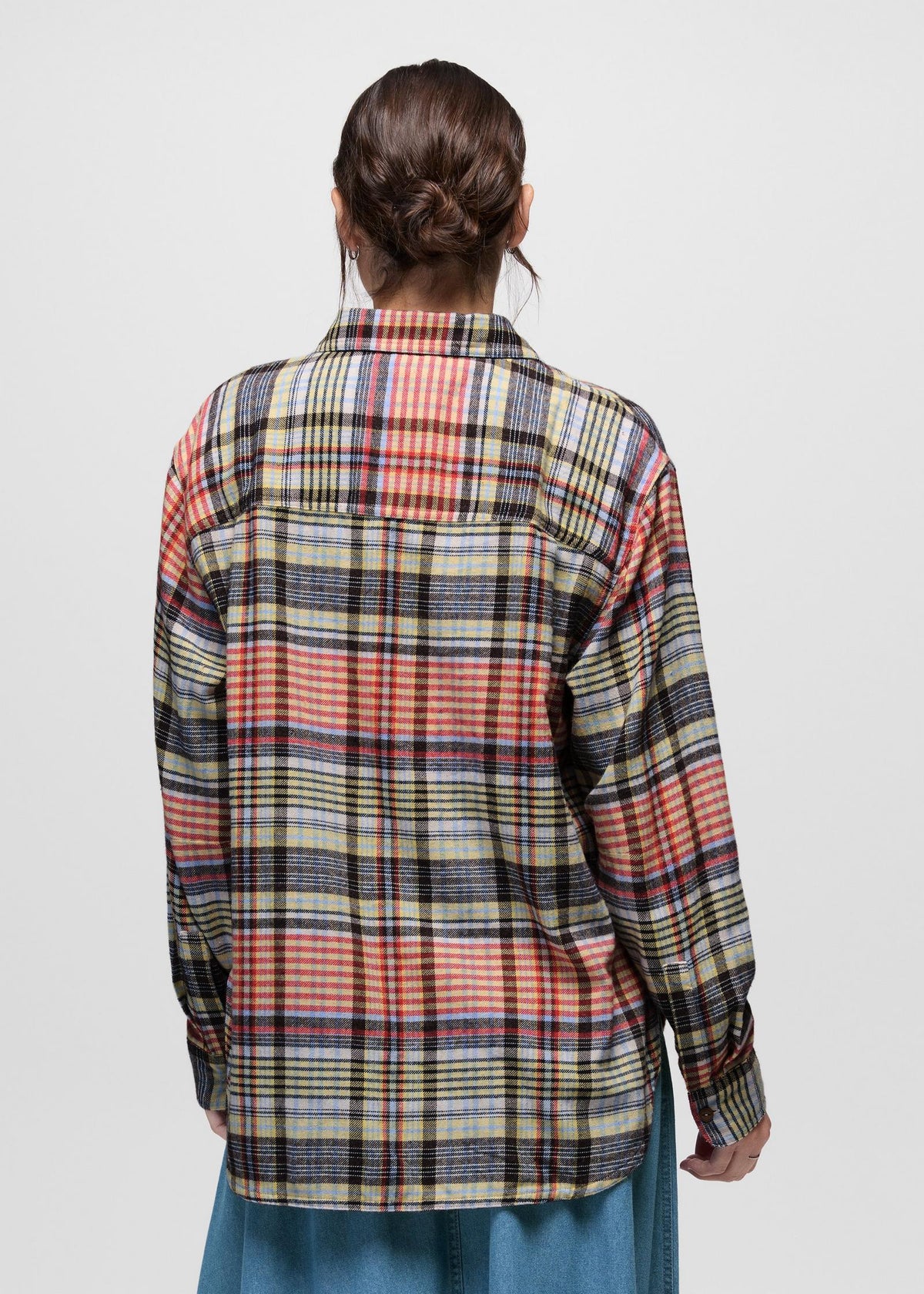 prAna Cabin Core Flannel Shirt in Multi Plaid, back view
