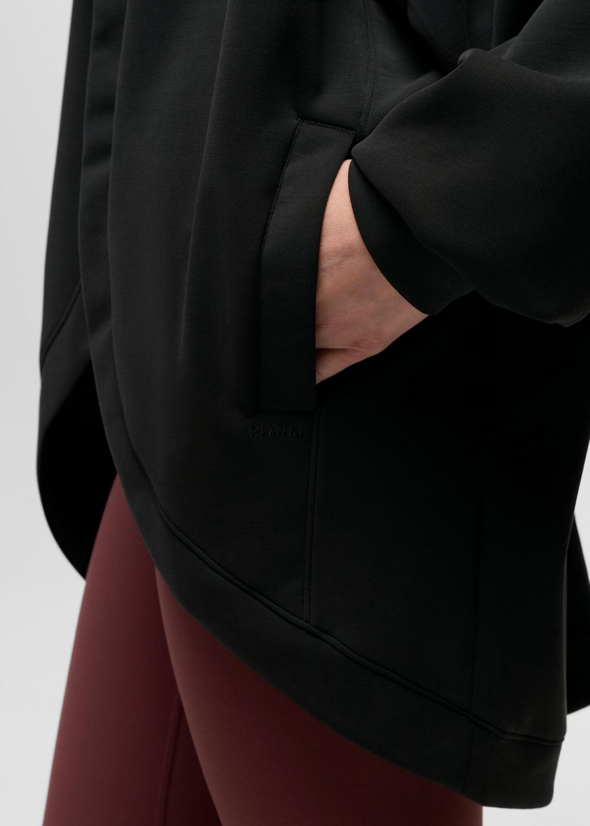 prAna Shea Soft Cardigan in Black, alternate detail view