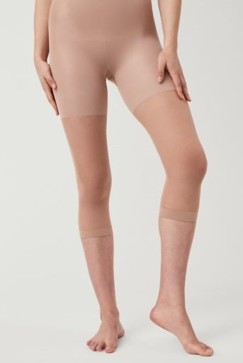 SPANXshape Original High-Waisted Footless Sheers in Cold Foam, front view on model