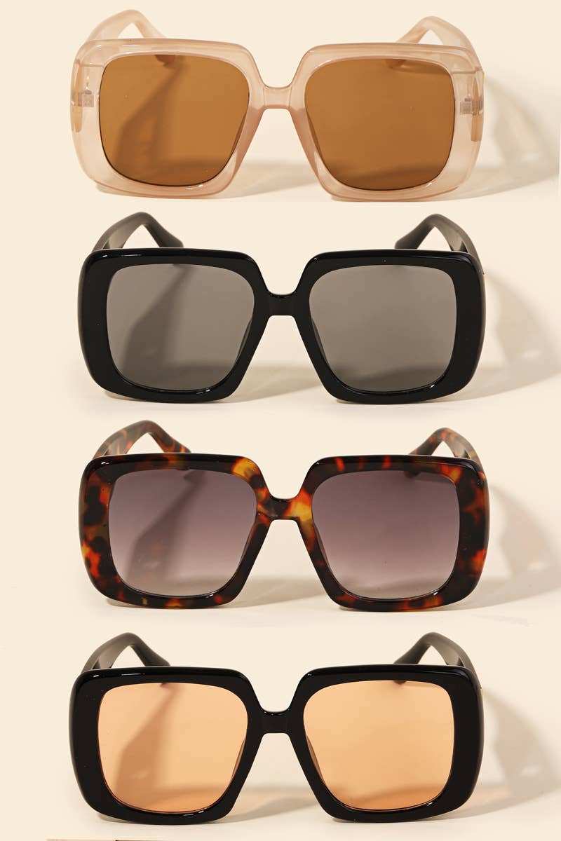 Acetate Square Frame Sunglasses