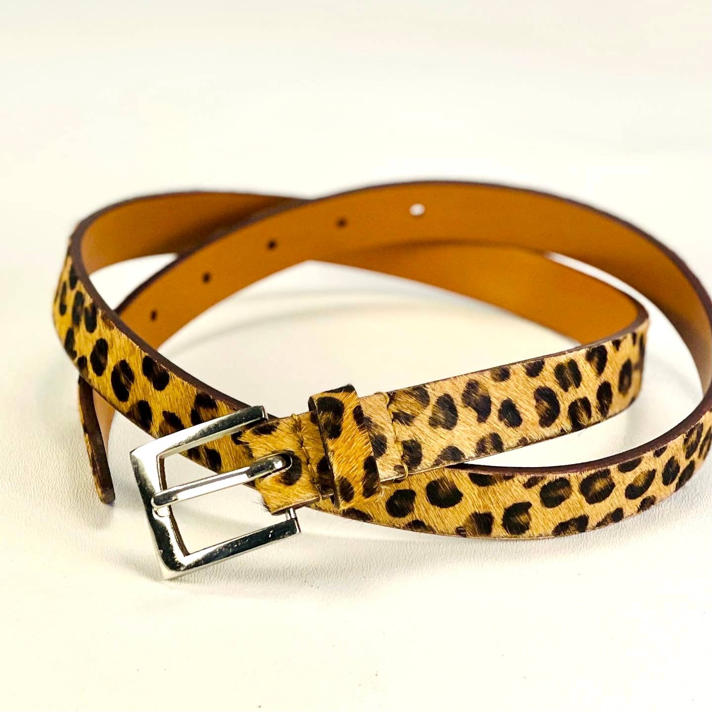 Leopard print skinny on sale belt