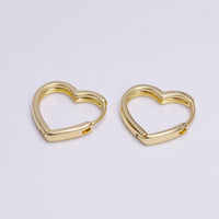 Aim Eternal - 14K Gold Filled 18mm Heart Minimalist Huggie Earrings Y933