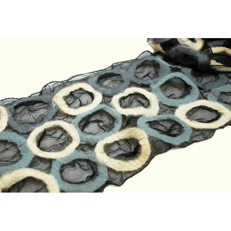 Circle Felted Chiffon Scarves