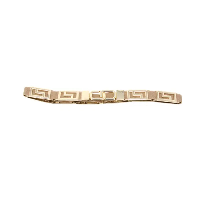 Stretch Leather Belt gold accents