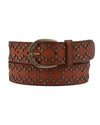 Oval Buckle Leather Studded Belt