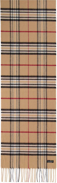 Plaid Oversized Cashmink Scarf: Camel