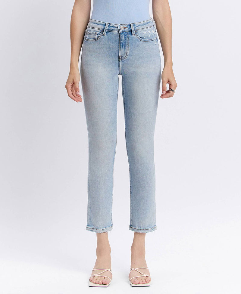 Tummy Control High Rise Slim Straight Jeans