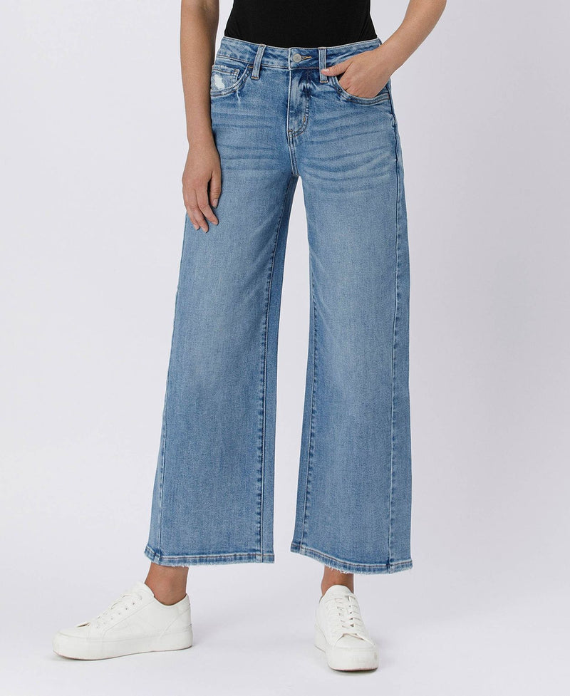 Tummy Control High Rise Baggy Wide Jeans