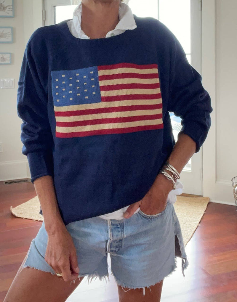 Chunky Acrylic Classic Flag Sweater