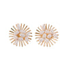 Sunburst Pearl Statement Stud Earrings