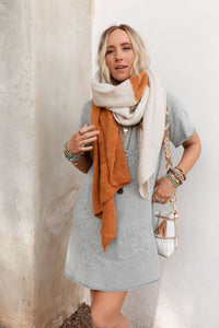 Sunset Shades Cozy Scarf - Ivory Multi