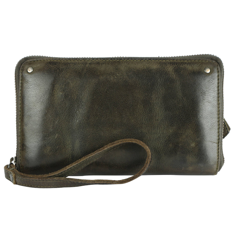Sierra Leather Wallet/Wristlet: Red