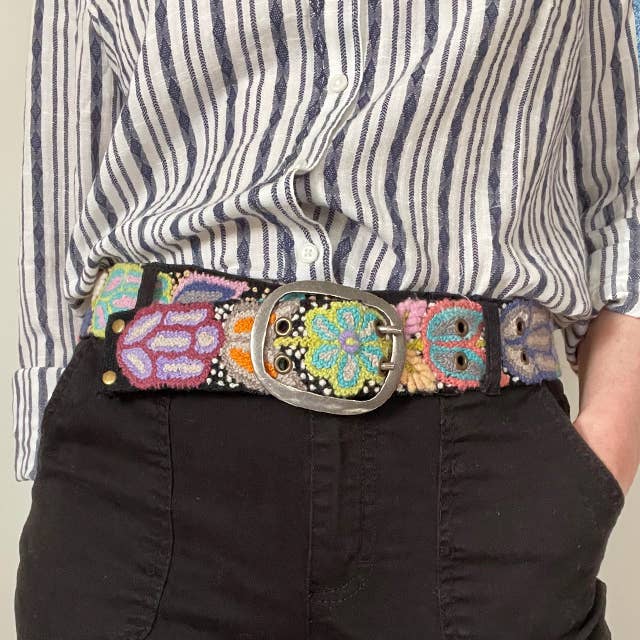 Folklorica  Embroidered Wool Belt