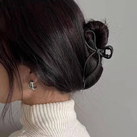 42POPS - .SI-25689 Valentine Metal Bow Ribbon Hair Clip: Brown-163660 / OS