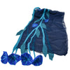 Blue Chiffon Scarves with Felted Flower Hanging