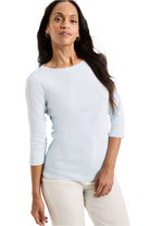 3/4 Sleeve Boat Tee – Pale Sky – Front – Ella Where She Shops