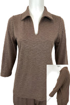 3/4 Sleeve Collar Top – Ella Where She Shops