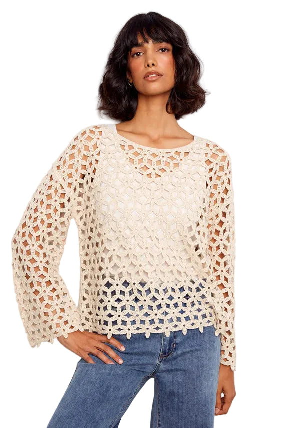 3_4_Sleeve_Crochet_Flower_Blouse_ella_where_she_shops