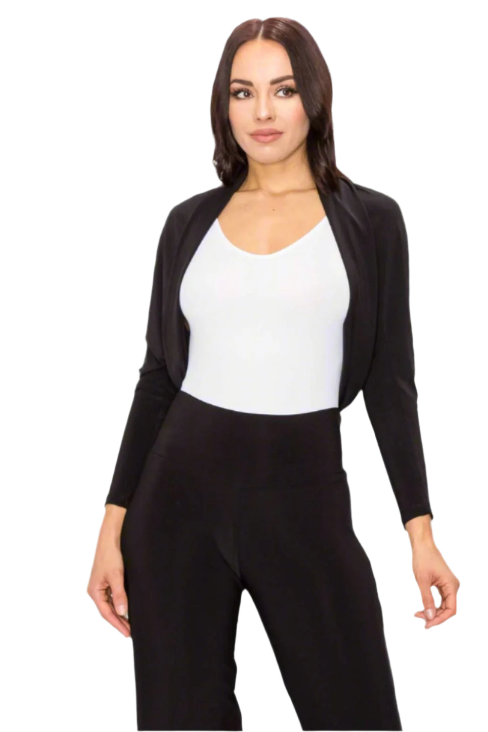 3/4 Sleeve Shrug Jacket Black - Ella Where She Shops