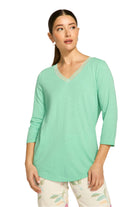 3/4 Sleeve V-Neck Top – Patina Front – Ella Where She Shops