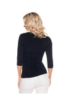 3 Panel Ruched 3/4 Sleeve Seamless Top - Black Back - Ella Where She Shops