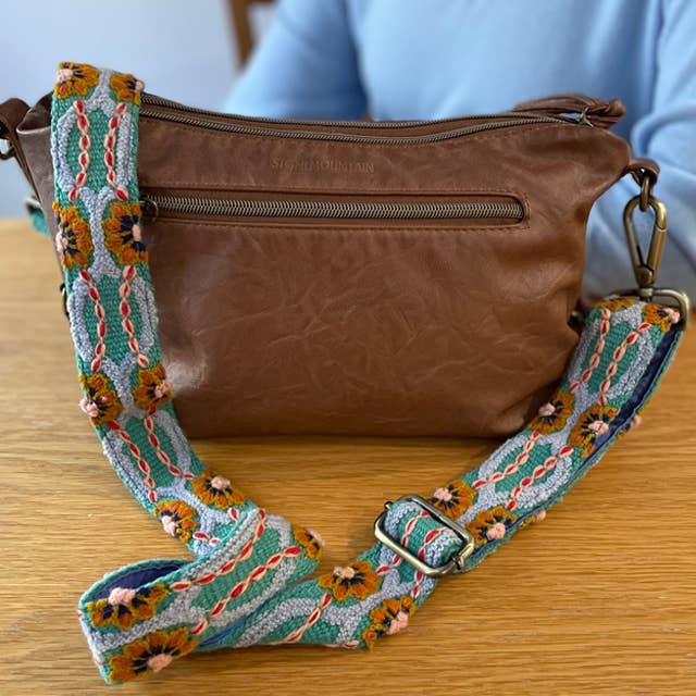 Jenny Krauss - Cactus Flower Embroidered Adjustable Bag Strap