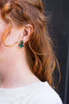 Christmas Tree Studs - Green Sparkle