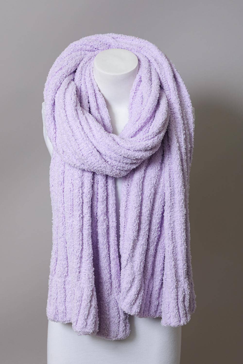 Comfy Boucle Vertical Knit Scarf