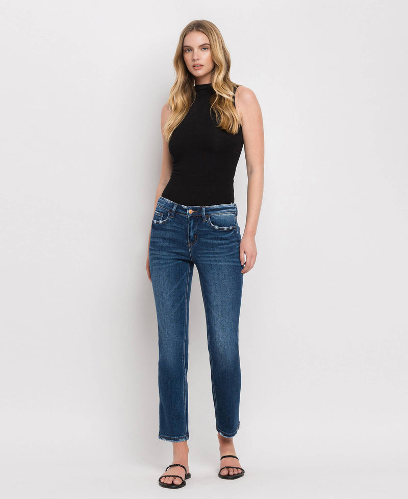 Mid rise ankle slim straight