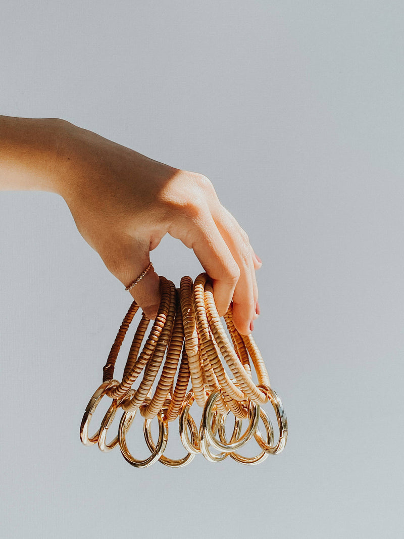 DayCrafter - Rattan Keychain Bangle | Boho Keys Arm Bangle