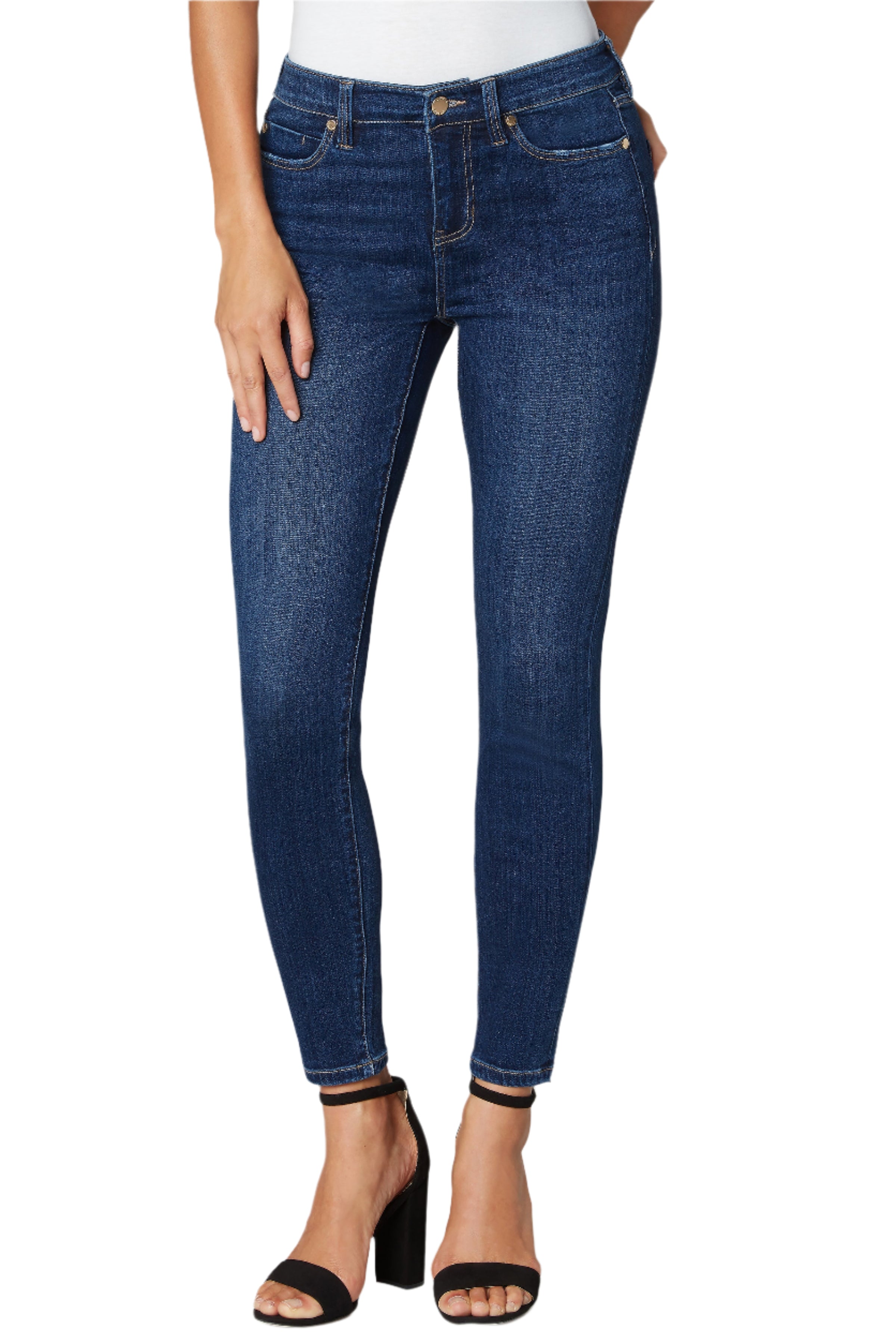 Abby Ankle Skinny High Performance Eco Denim - Front - Ella Where She Shops