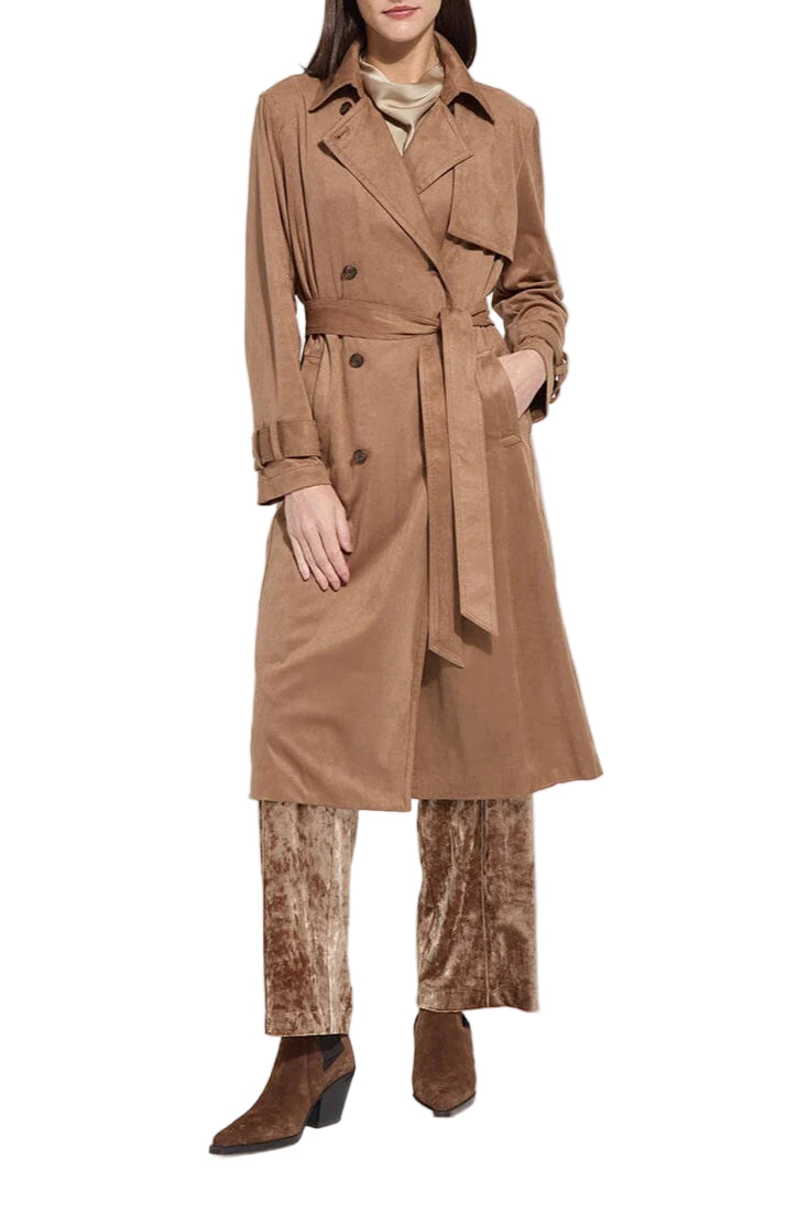 Agatha Vegan Suede Trench - Front - Ella Where She Shops