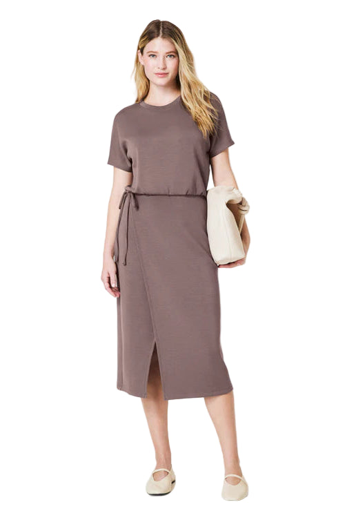 AirEssentials Midi Wrap Dress - Smoke - Ella Where She Shops