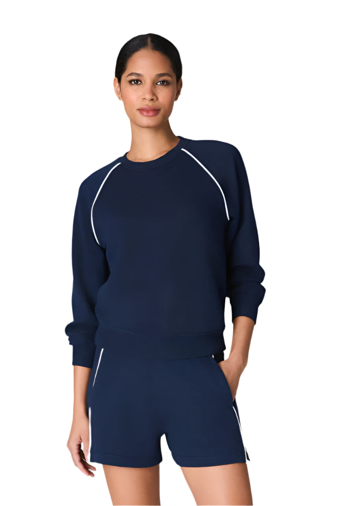 AirEssentials Pique Long Sleeve Crewneck Top – Front – Ella Where She Shops