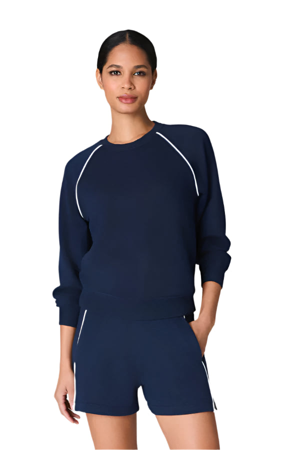 AirEssentials Pique Long Sleeve Crewneck Top – Front Side – Ella Where She Shops