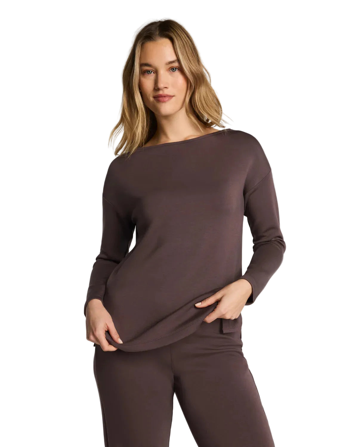 Air Essentials Boatneck Tunic Cacao ella where she shops
