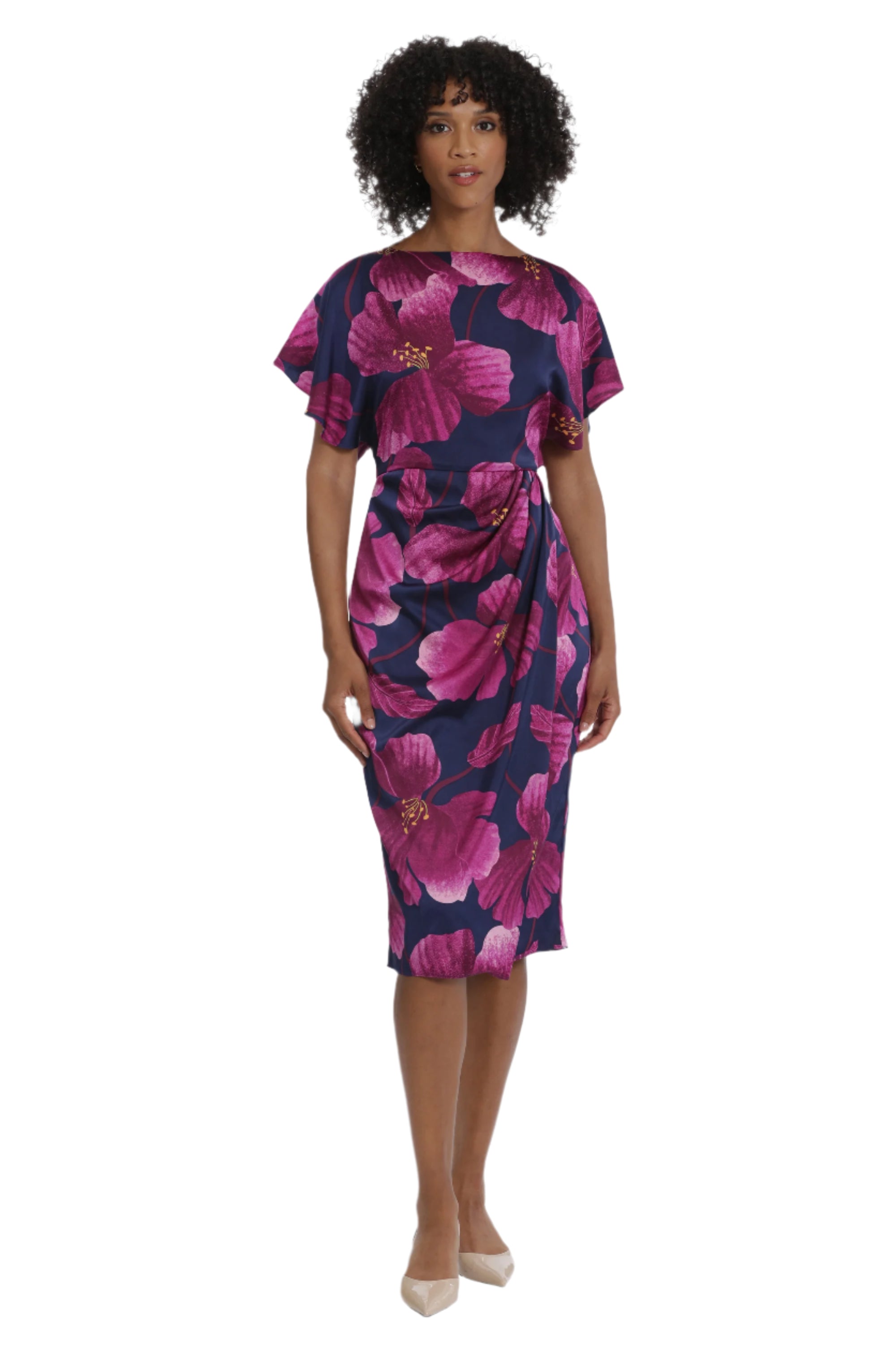 Alva Navy/Berry Dress – Front – Ella Where She Shops